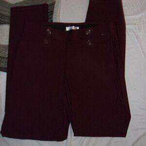 size medium  pants womens stretch casual dress maroon